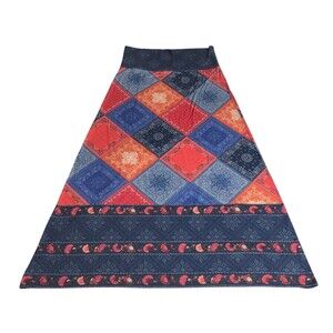 Tasha Polizzi Maxi Skirt Womens Large Patchwork Bandana Resortwear Boho Western